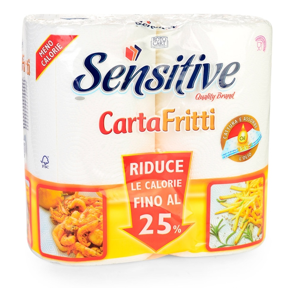 

Полотенца бумажные Sensitive Cartafritti 3 слоя, 2 шт/уп