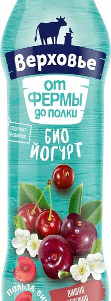 Биойогурт Верховье с вишней, черешней 2% 260г