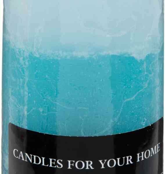 Свеча парафиновая столбик Рустик 3-х цветная аромат: морской бриз, 135×60 мм