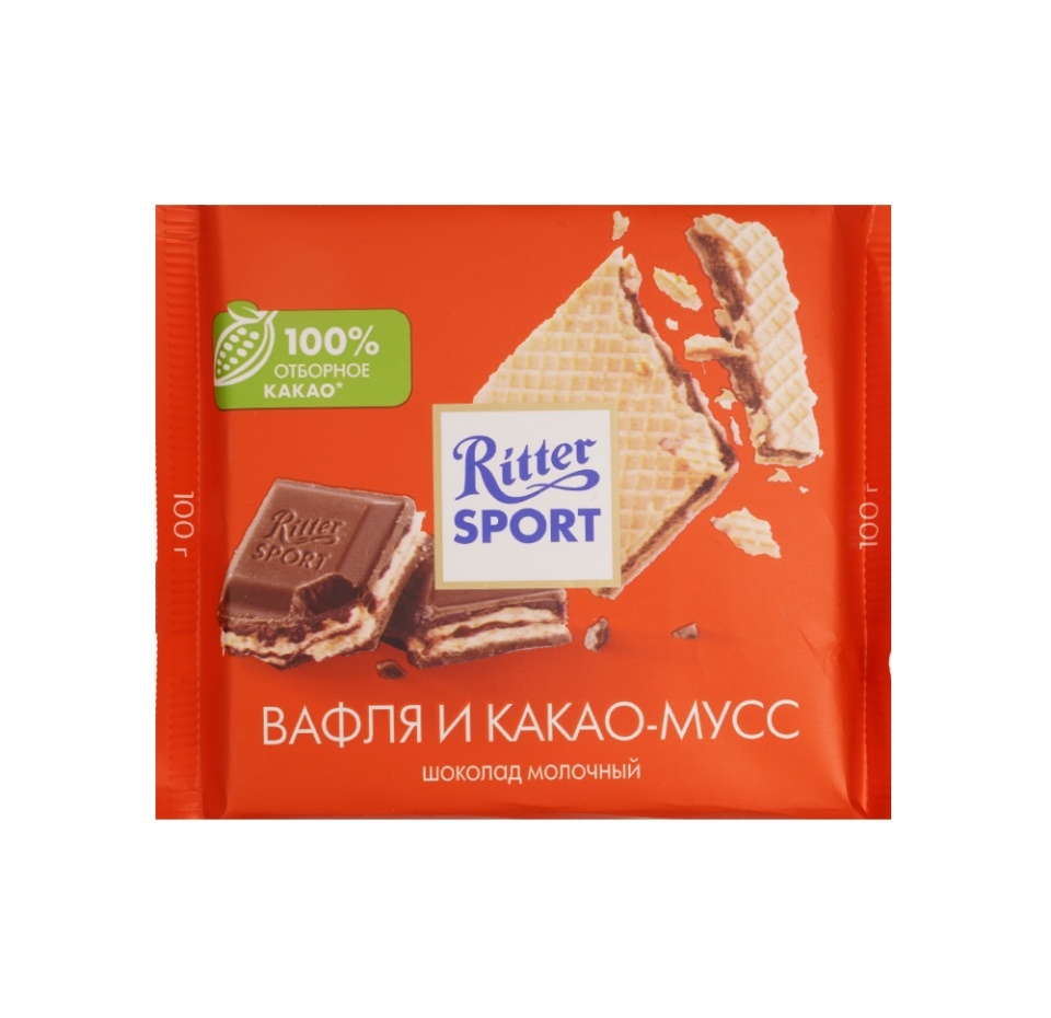 

Шоколад молочный Ritter Sport Вафля и какао-мусс 100 г