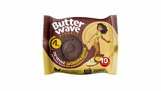 Печенье протеиновое Mr. Djemius Zero Butter Wave Шоколадное без сахара