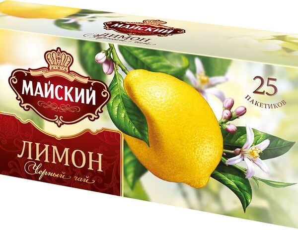 Чай черный Майский Лимон в пакетиках, 37.5г