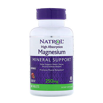Natrol Магний легкоусваиваемый 250мг со вкусом клюквы и яблока 60 жевательных таблеток