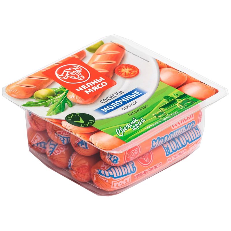 

Сосиски Челны-мясо молочные 400г