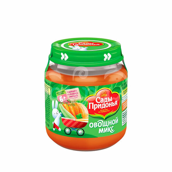 Детское питание Пюре Сады Придонья 120гр Овощной микс с 6мес ст/б