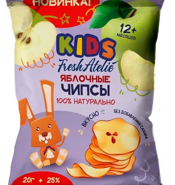 Чипсы Fresh Atelie яблочные с 12 месяцев 25г
