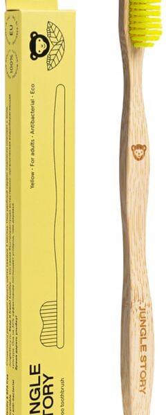 Зубная щетка Jungle Story бамбуковая Yellow средней жесткости
