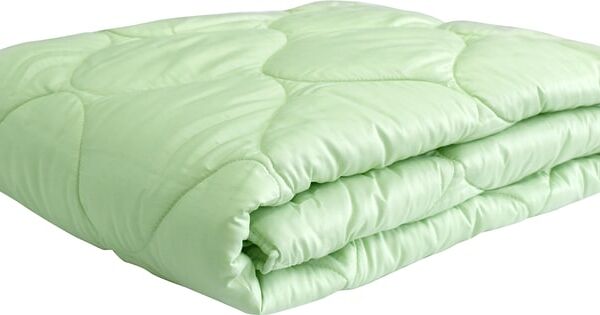 Одеяло Мягкий Сон Белый бамбук стеганое светло-зеленое 220*200см