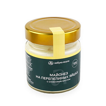 Майонез Азбука вкуса на перепелиных яйцах с оливковым маслом 70% 180 г, Россия