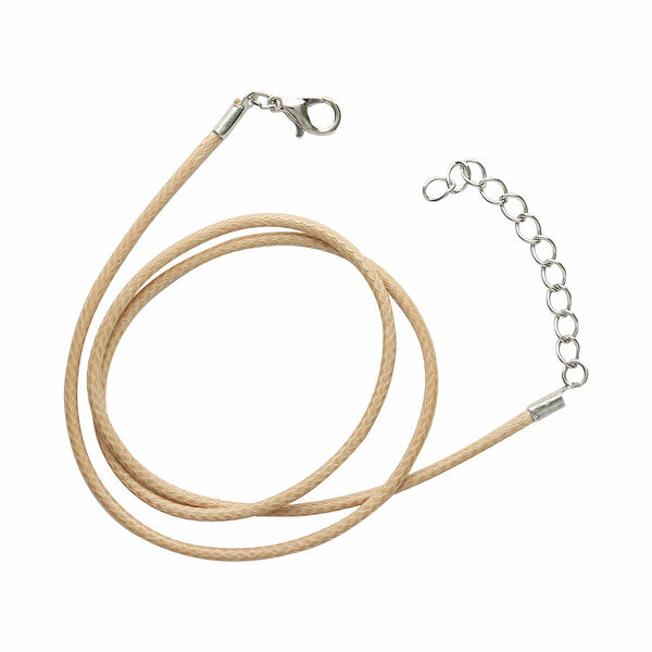 4AR343 Шнур вощеный с замком, 2мм, 43см.(2 кремовый)