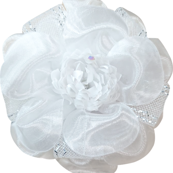 Резинка для волос АЛЛЮР+ белая малая, 12см