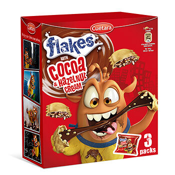 Готовый завтрак подушечки с какао, ореховым кремом и злаками Cuetara 105г, Испания