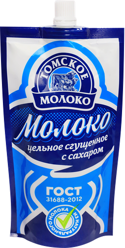 Молоко сгущенное ТОМСКОЕ МОЛОКО цельное с сахаром 8,5%, без змж, ГОСТ, 270г