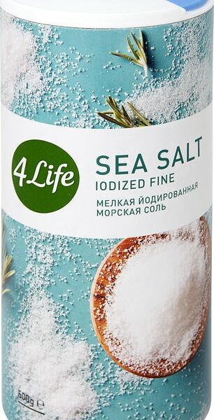 Соль 4Life Атлантическая морская йодированная 500г