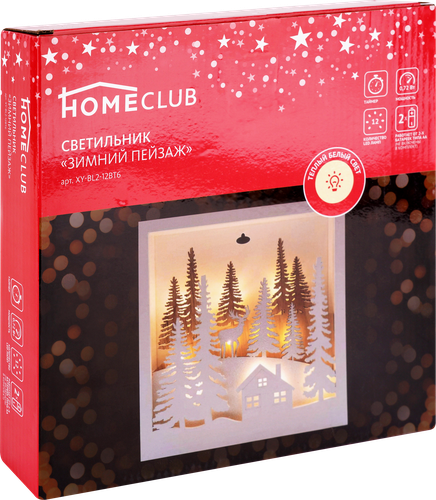 

Светильник HOMECLUB Зимний пейзаж 12LED-ламп, 25х25см, дерево, в ассортименте
