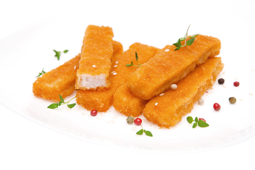 

Палочки рыбные в панировке обжаренные из фарша минтая п/ф замороженные вес до 1.0кг