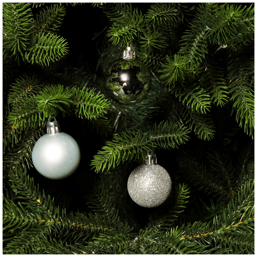 

Набор елочных украшений Koopman Шар серебристый d 4 см 14 шт