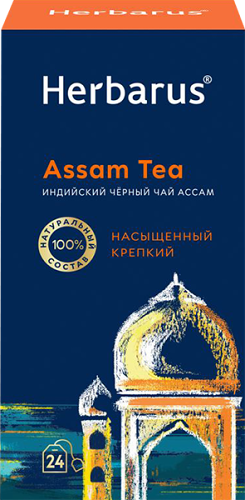 Чай черный Herbarus Assam Индийский 24 пакетика 48 г
