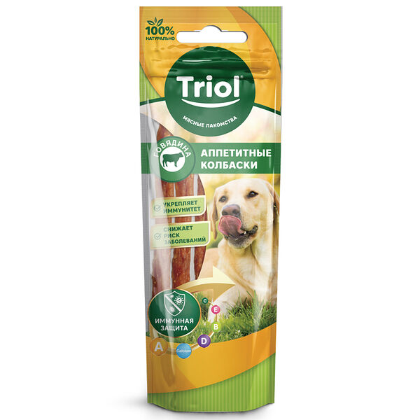 Лакомство для собак Triol Аппетитные колбаски Говядина 40 г