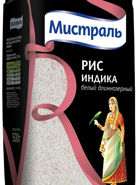 Рис Мистраль Индика белый длиннозерный 500г