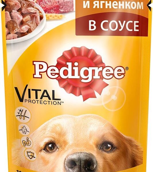 Корм влажный Pedigree для собак говядина-ягненок