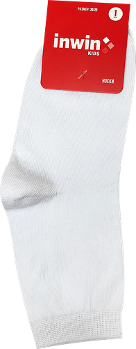 Носки детские INWIN Kids, высокая посадка, белые, Арт. BKSU-01-HW р.20-22