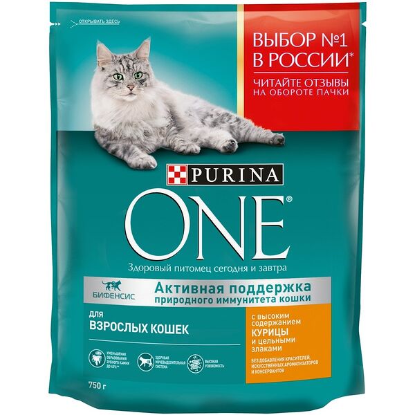 Purina One корм для взрослых кошек Курица