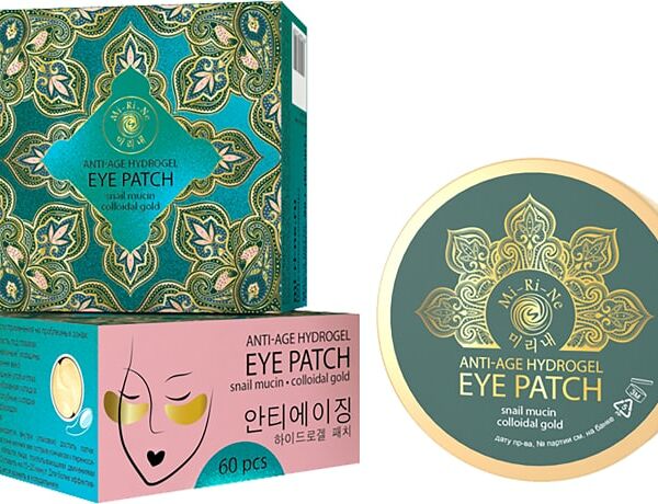Патчи Mi-Ri-Ne Гидрогелевые антивозрастные с муцином улитки и коллоидным золотом