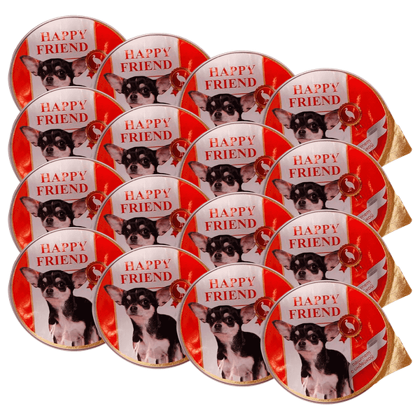 Корм для собак HAPPY FRIEND Паштет с индейкой конс. 125г (упаковка - 16 шт)