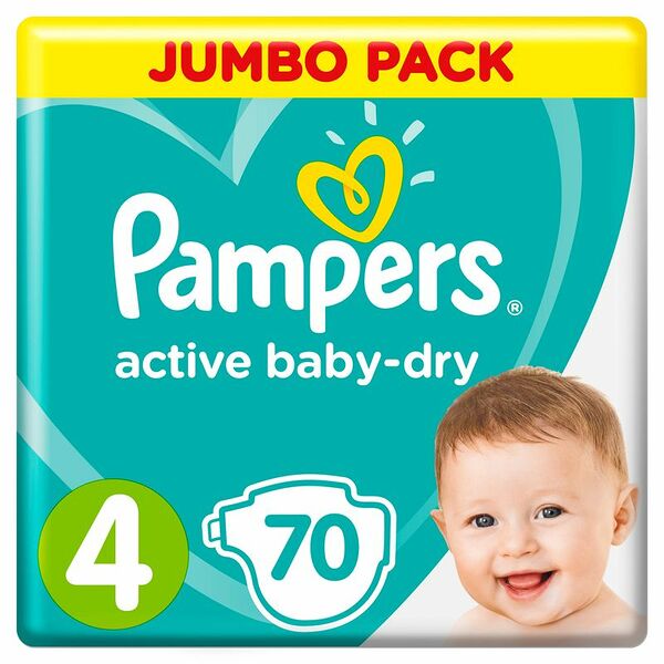 Подгузники Pampers Active Baby-Dry Maxi р.4 9-14кг, 70шт
