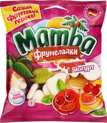 

Мармелад Mamba Фрумеладки Фрукты и йогурт 72 г