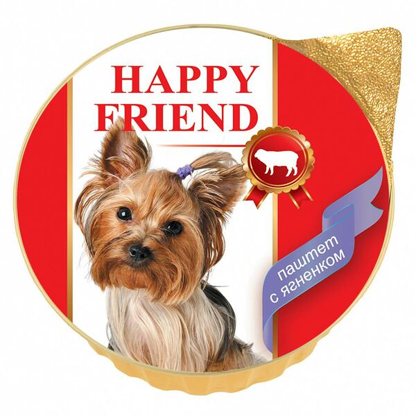 Корм для собак HAPPY FRIEND Паштет с ягнёнком конс. 125г