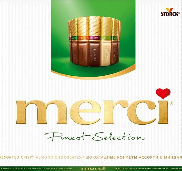 Набор конфет шоколадных Merci Ассорти с миндалём 250 г