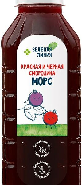Морс Зеленая Линия из красной и черной смородины 500мл
