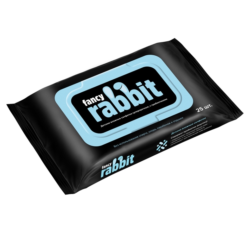 

Влажные салфетки детские Fancy Rabbit блок 3 упаковки x 25 шт