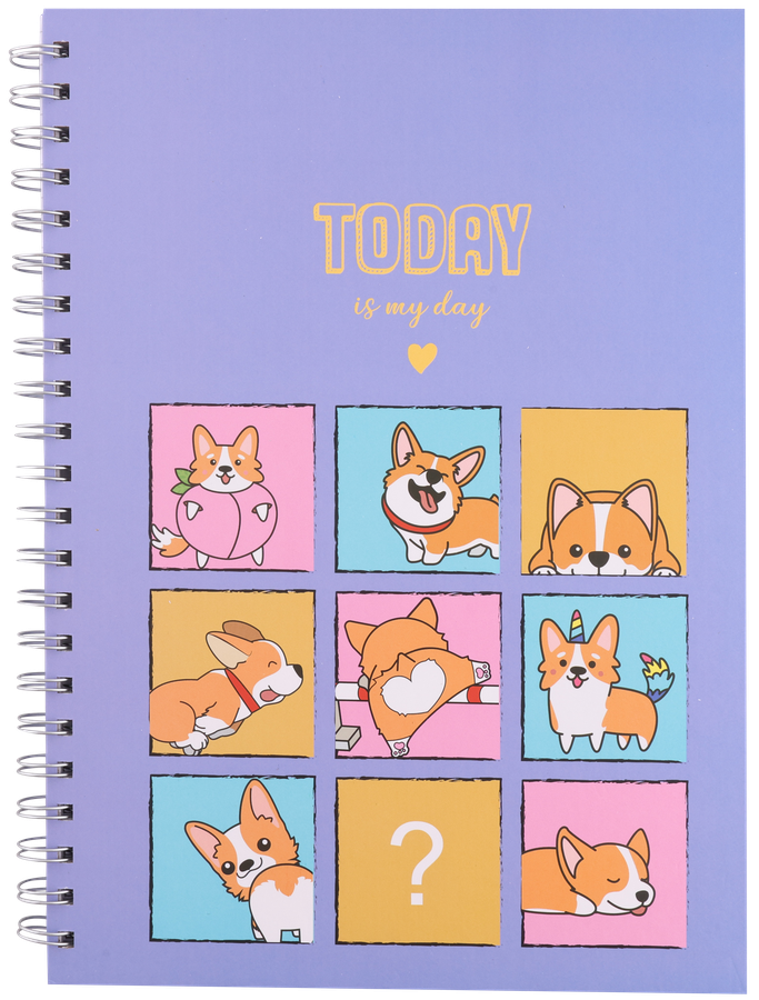 

Тетрадь ЛЕНТА KIDS Corgi А4, 80 листов, в клетку, на спирали