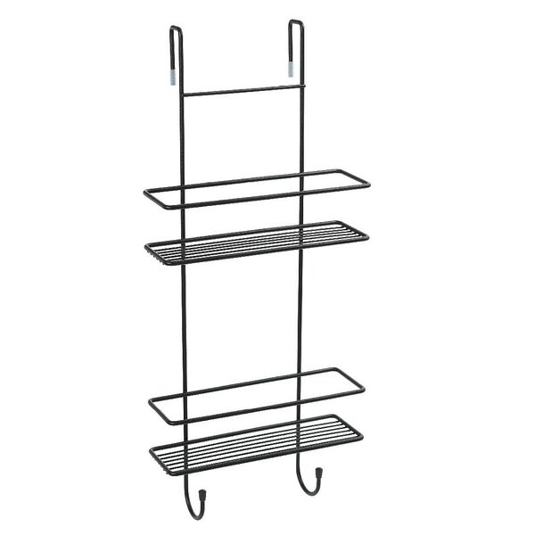 Полка двухэтажная для душевой кабины Fixsen, 56х25 см, черная