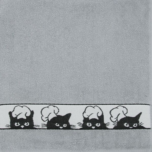 Набор махровых полотенец Casa Comforte Коты поварята светло-серые 30*60см 5шт