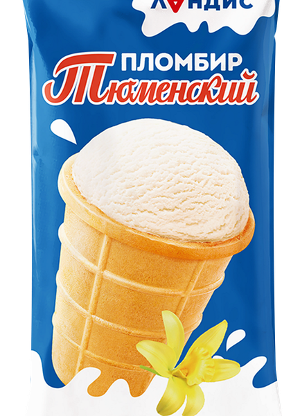 Мороженое ТЮМЕНСКИЙ ПЛОМБИР Пломбир ванильный 15%, без змж, вафельный стаканчик