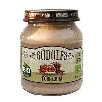 Пюре детское Rudolfs говядина с 6 месяцев 120г