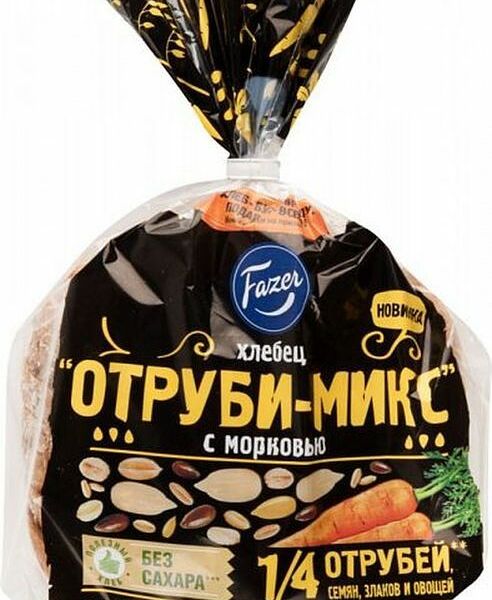 Хлеб Fazer Хлебец Отруби-Микс с морковью