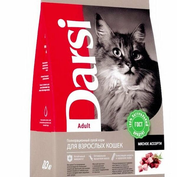 Сухой корм для кошек Darsi Мясное ассорти Adult