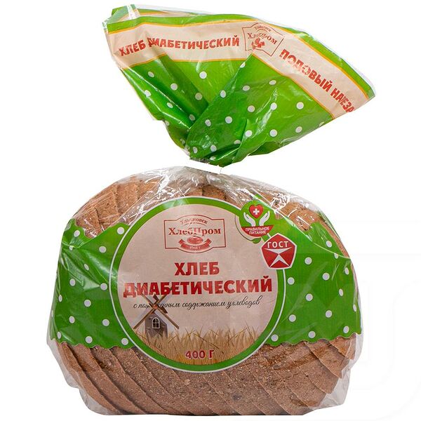 Хлеб ржаной подовый ХП УЛЬЯНОВСК Диабетический, в нарезке