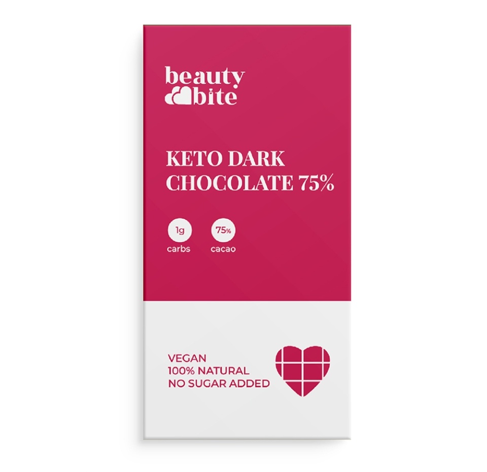 

Кето-шоколад низкоуглеводный Beauty Bite Keto Темный 75% без сахара 20 г