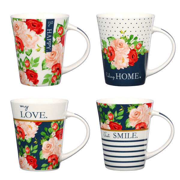 Millimi романс кружка 350мл, фарфор, 4 дизайна в ассортименте