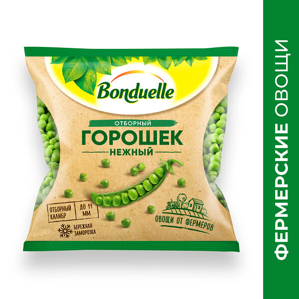 Горошек замороженный Bonduelle, фермерский, 400г