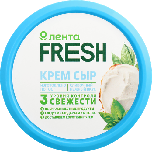 

Сыр творожный ЛЕНТА FRESH сливочный 60%, без змж, 140г