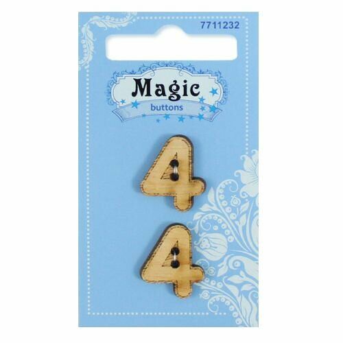 Набор пуговиц, Цифра 'Четыре' (BBLWA66-32L) 2шт