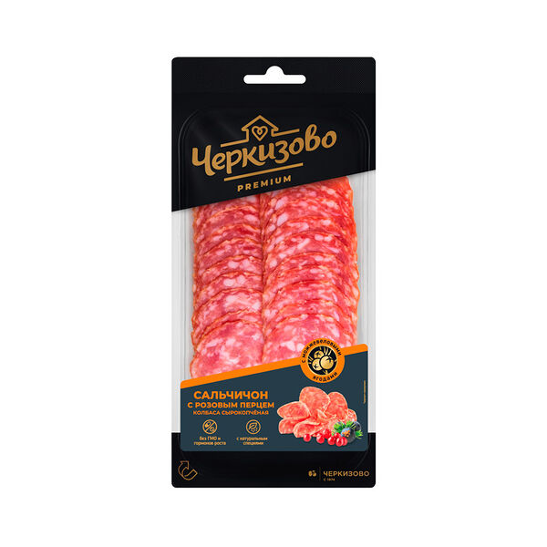 Колбаса Сальчичон Черкизово Премиум с розовым перцем с/к нарезка