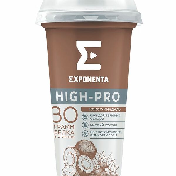 Напиток кисломолочный Exponenta High-Pro кокос-миндаль обезжиренный, 250г